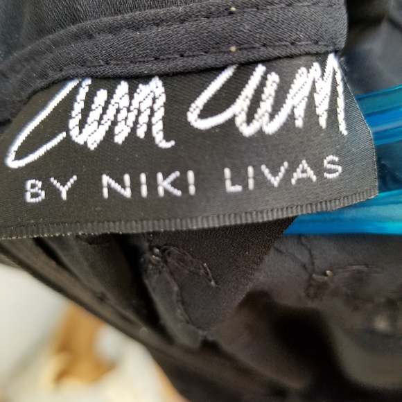 Super long Mandarin collar black gown Size small - Picture 6 of 6